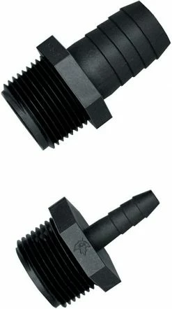 Green Leaf Male Adapter 1/8 inch Thread w/ 1/4 inch Barb A1814P - Sprayer Accessories