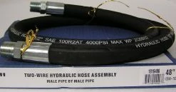 Royal Brass Two Wire Hydraulic Hose Assembly 1/2 inch x 48 inch Male Swivel Ends 1/2 x 48 - Couplings & Fittings