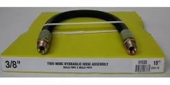 Royal Brass Two Wire Hydraulic Hose Assembly 3/8 inch x 18 inch Male Swivel Ends 3/8 x 18 - Couplings & Fittings