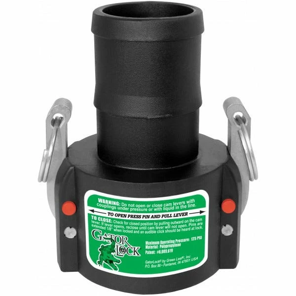 Green Leaf C Series Polypropylene Gator Lock Cam Lever Coupling Locking 3/4 inch Female Coupler/Hose Shank GLP075C - Sprayer Accessories 3 Green Leaf C Series Polypropylene Gator Lock Cam Lever Coupling Locking 3/4 inch Female Coupler/Hose Shank GLP075C - Sprayer Accessories
